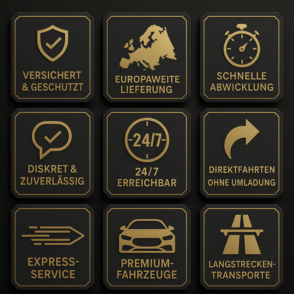„Langstreckentransporte innerhalb Europas“ „Express-Service – schnelle europaweite Lieferung“